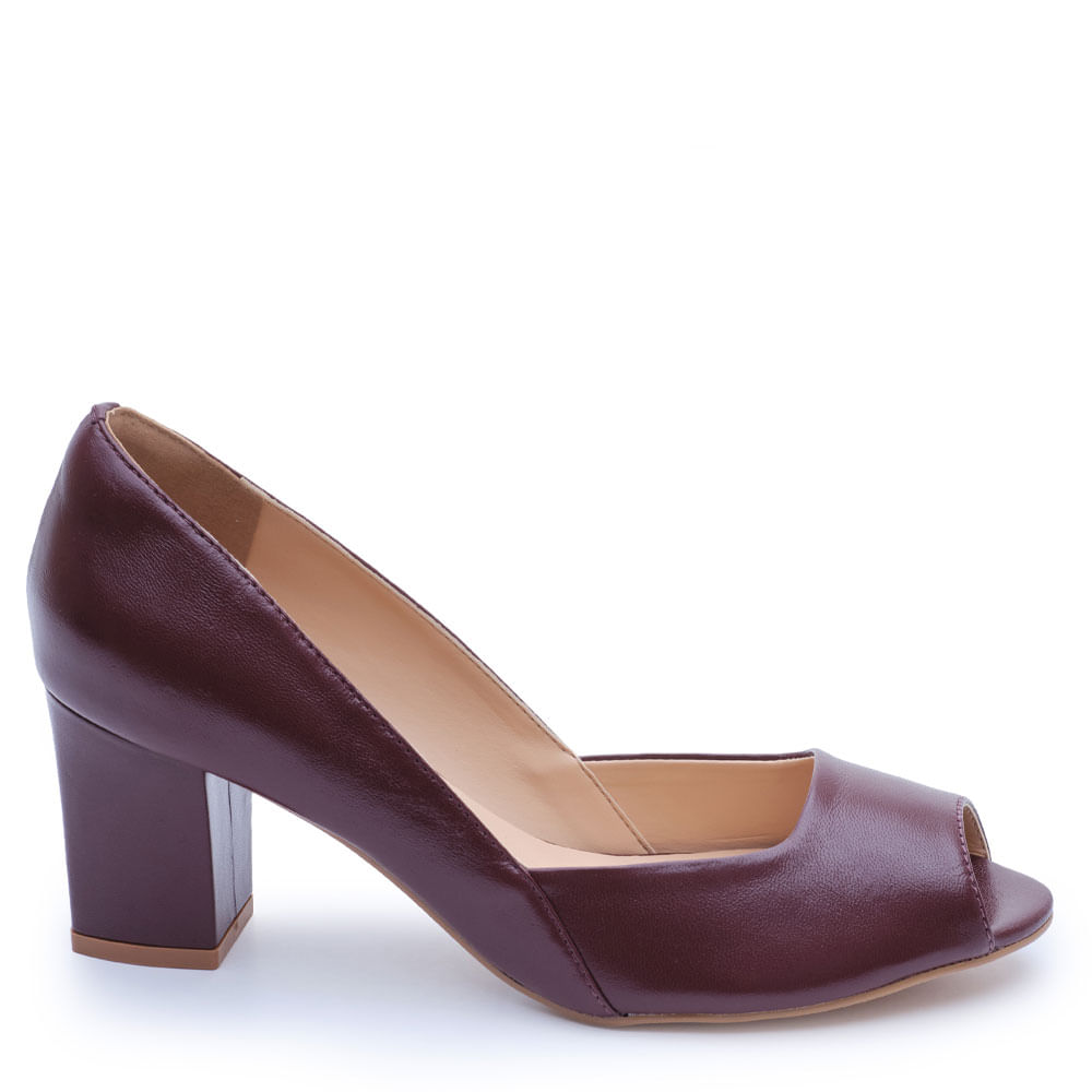 scarpin m|s salto bloco com recorte frontal malbec-1